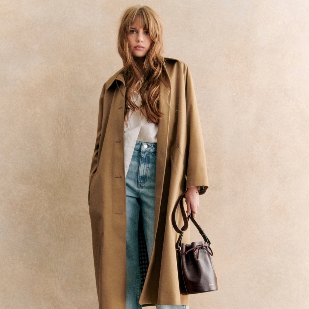 Sezane Clyde Trench Coat Camel